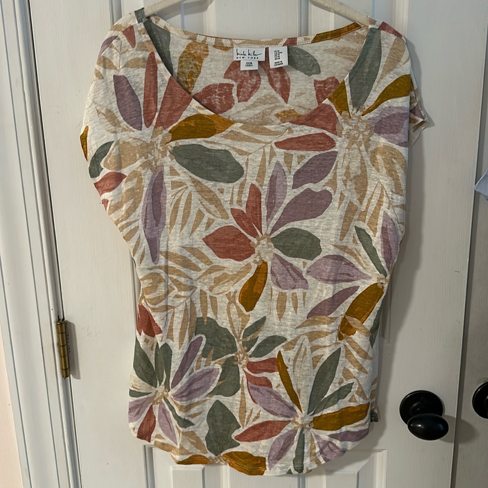100% Linen Nicole Miller Top Size Medium M